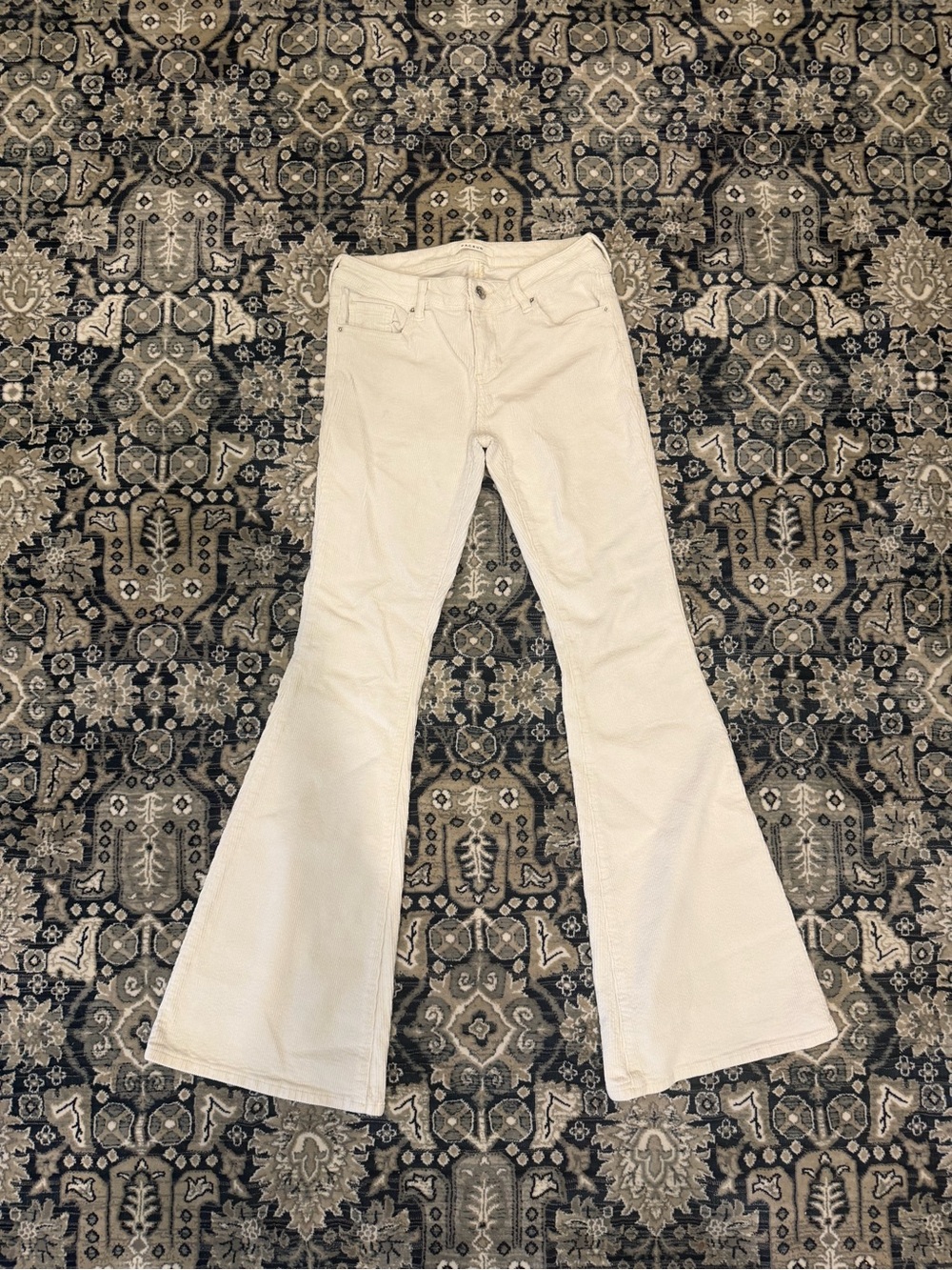 Low rise corduroy flare pants